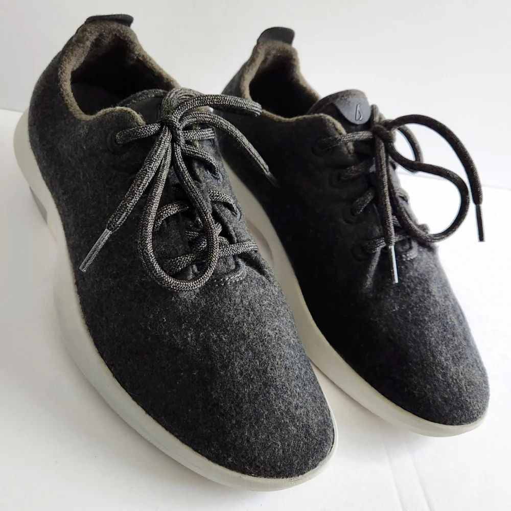 Allbirds Lace-Up Merino Wool Runners In Dark Gray, Mens Size 9
